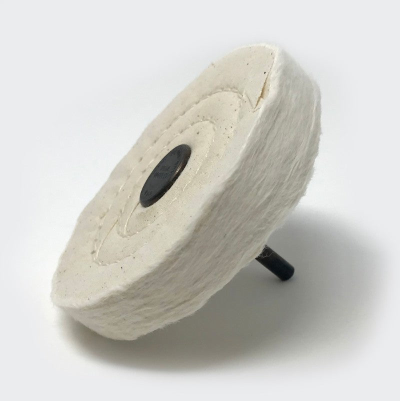 4" Shank Mounted Cotton Buffing Wheel 50-Ply