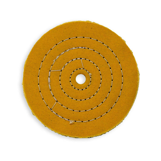 Yellow Mill Treated Cotton Sewn Buffing Wheel